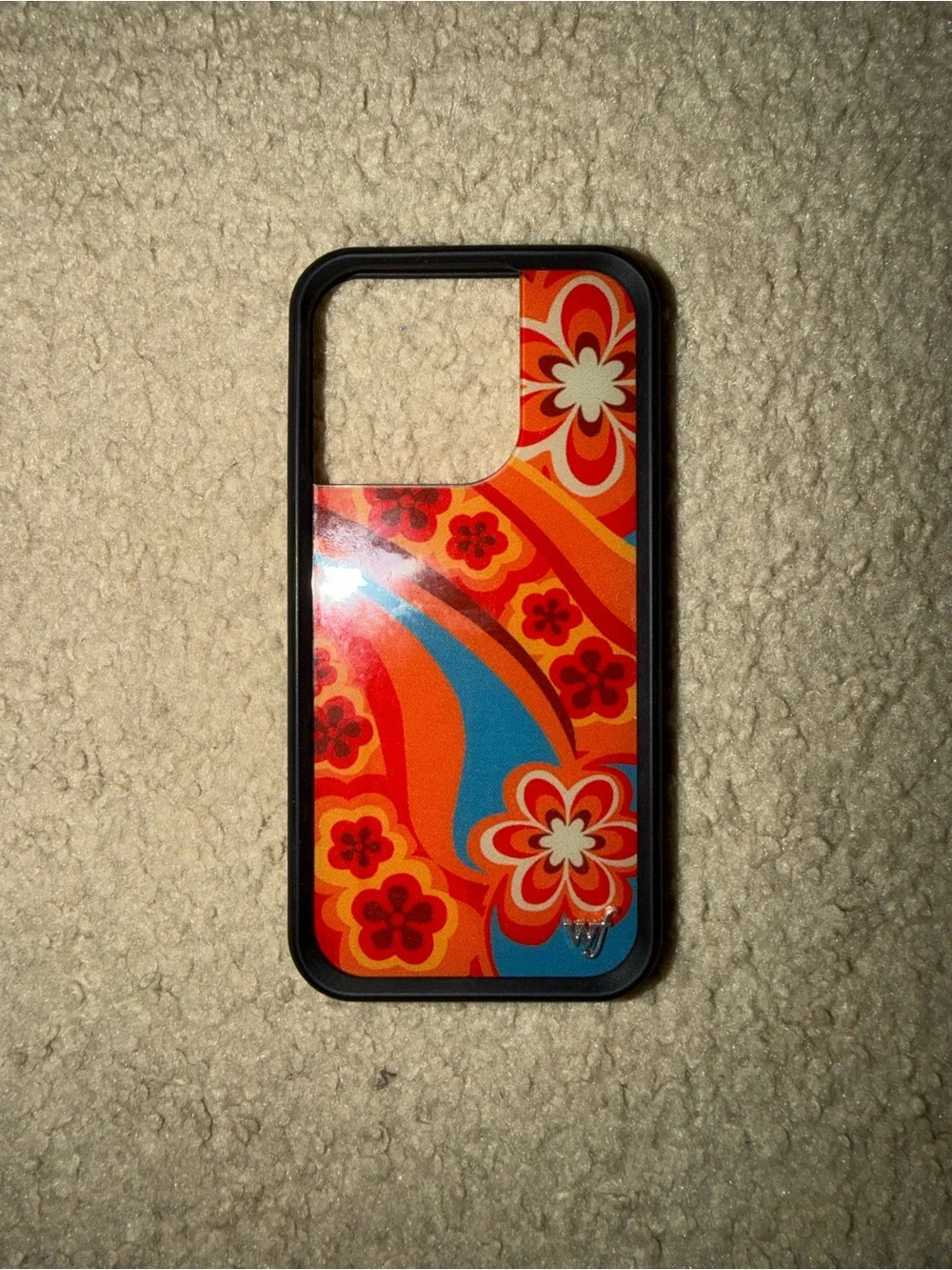 Wildflowers iPhone 15 Pro Case - Orange, Brown & Turquoise Floral Retro Print